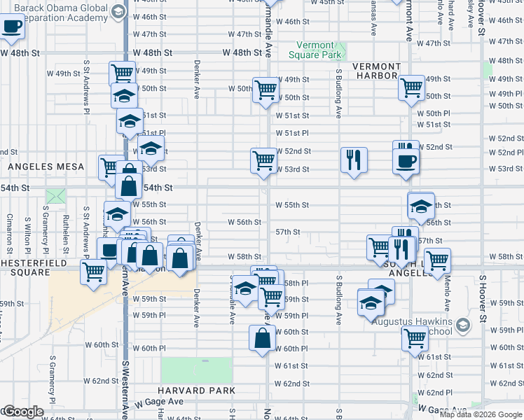 map of restaurants, bars, coffee shops, grocery stores, and more near in Los Angeles