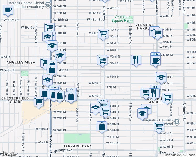 map of restaurants, bars, coffee shops, grocery stores, and more near in Los Angeles