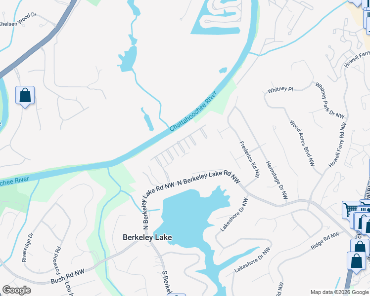 map of restaurants, bars, coffee shops, grocery stores, and more near 4225 Central River Park in Duluth