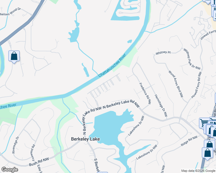 map of restaurants, bars, coffee shops, grocery stores, and more near 4225 Central River Park in Duluth