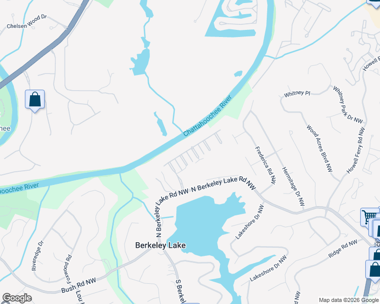 map of restaurants, bars, coffee shops, grocery stores, and more near 4246 Central River Park in Duluth