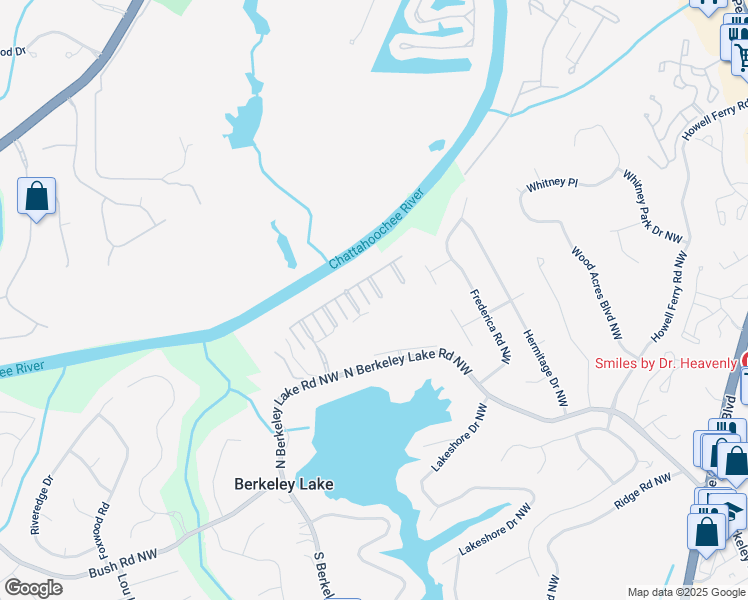 map of restaurants, bars, coffee shops, grocery stores, and more near 4224 Dogwood Bend Park in Duluth