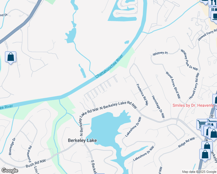 map of restaurants, bars, coffee shops, grocery stores, and more near 4224 Dogwood Bend Park in Duluth
