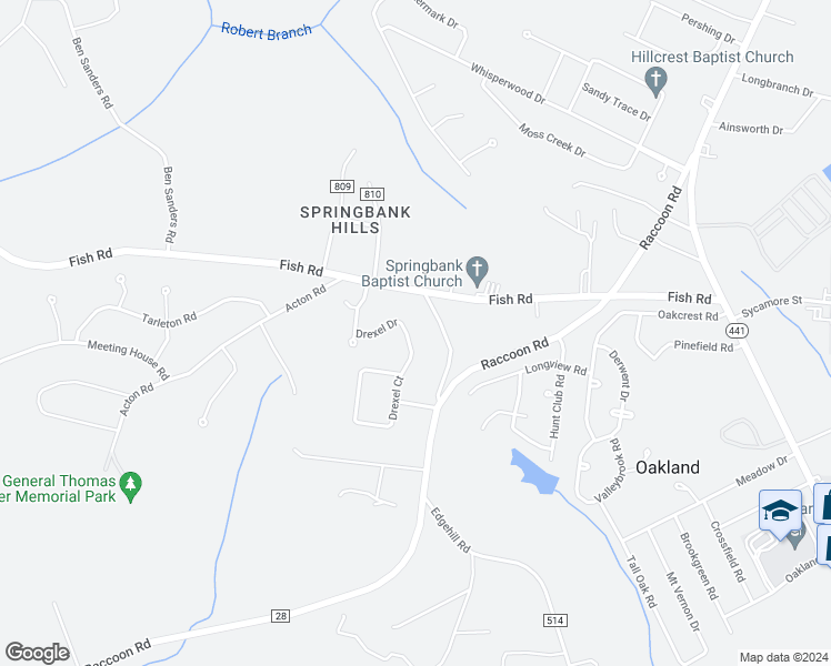 map of restaurants, bars, coffee shops, grocery stores, and more near 2475 Drexel Drive in Dalzell