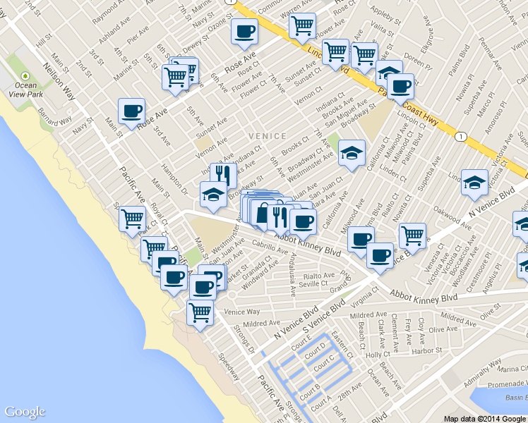 map of restaurants, bars, coffee shops, grocery stores, and more near in 