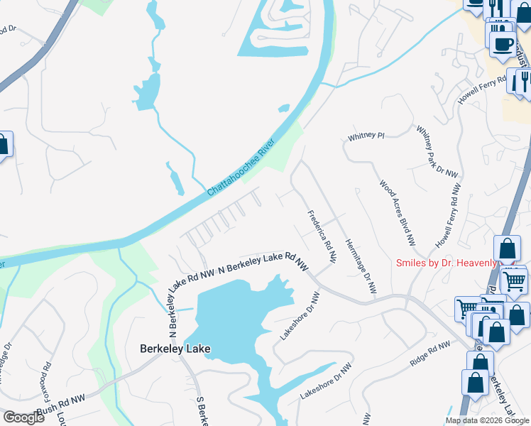 map of restaurants, bars, coffee shops, grocery stores, and more near 4200 Dogwood Bend Terrace in Duluth