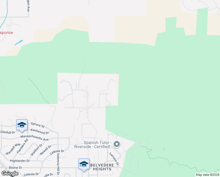 map of restaurants, bars, coffee shops, grocery stores, and more near 2286 Mount Vernon Avenue in Riverside