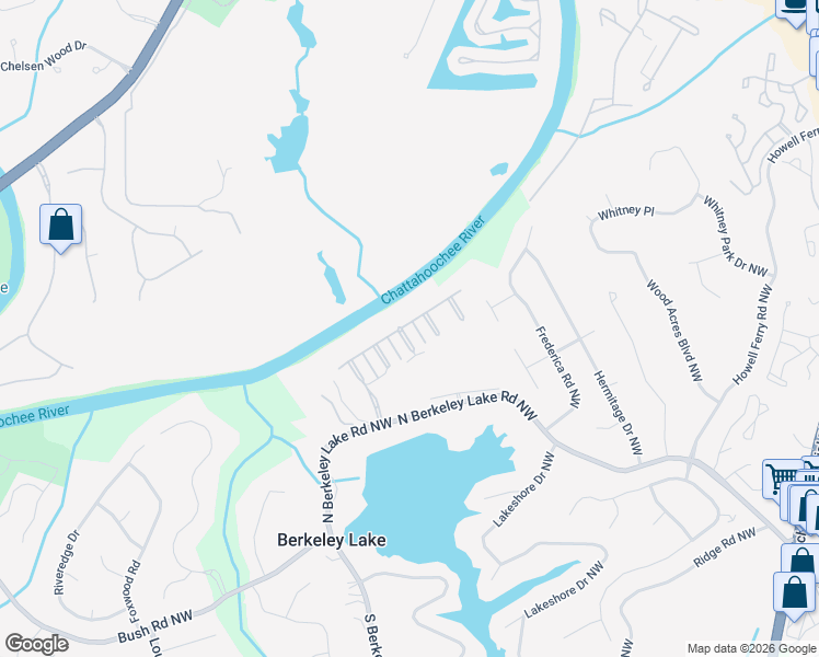 map of restaurants, bars, coffee shops, grocery stores, and more near 4245 Central River Park in Duluth