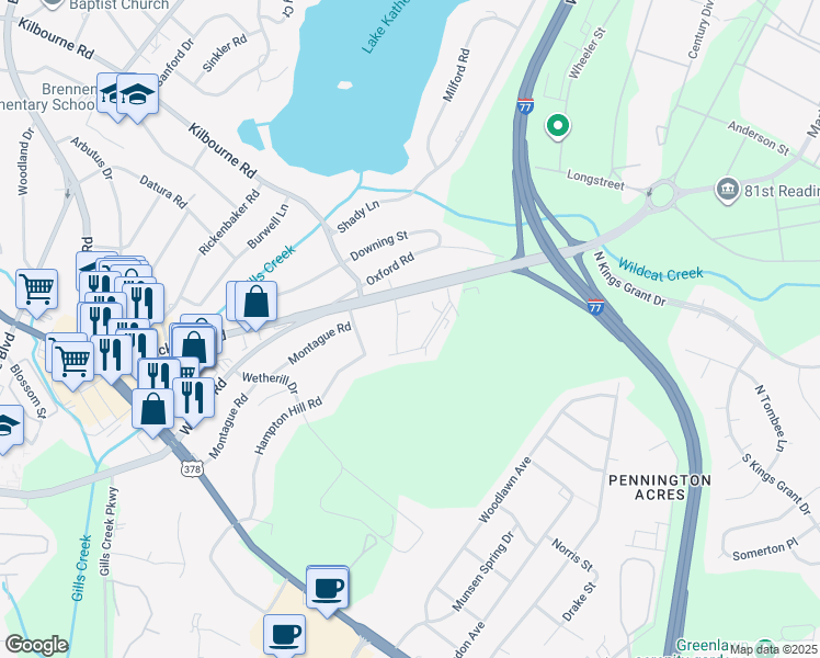 map of restaurants, bars, coffee shops, grocery stores, and more near 4600 Fort Jackson Boulevard in Columbia