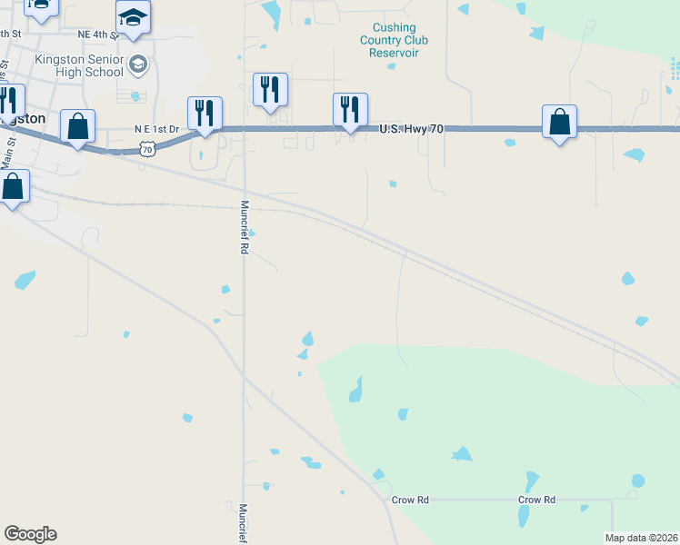 map of restaurants, bars, coffee shops, grocery stores, and more near 11762 Muncrief Road in Kingston