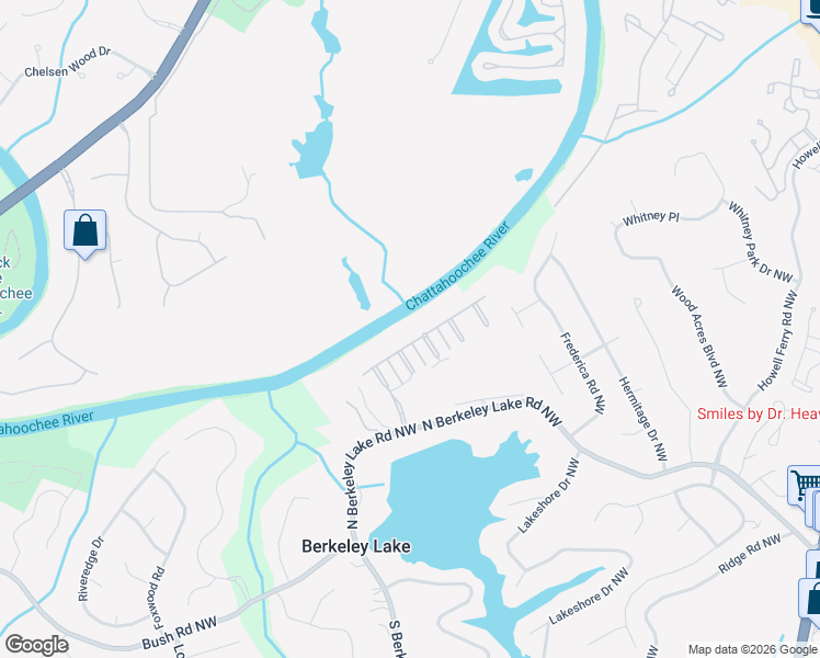 map of restaurants, bars, coffee shops, grocery stores, and more near 4312 River District Way in Duluth