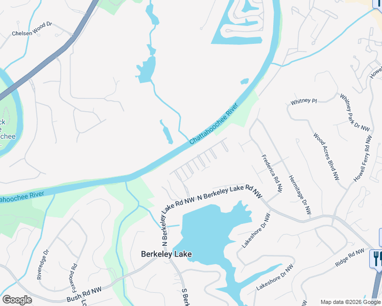 map of restaurants, bars, coffee shops, grocery stores, and more near 4312 River District Way in Duluth