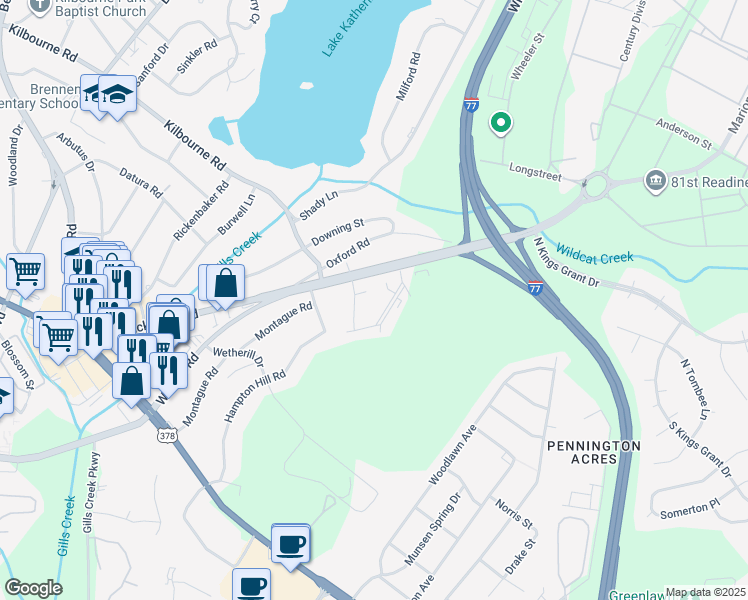 map of restaurants, bars, coffee shops, grocery stores, and more near 4600 Fort Jackson Boulevard in Columbia