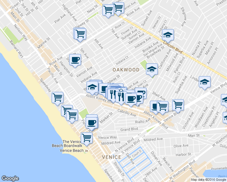 map of restaurants, bars, coffee shops, grocery stores, and more near in 