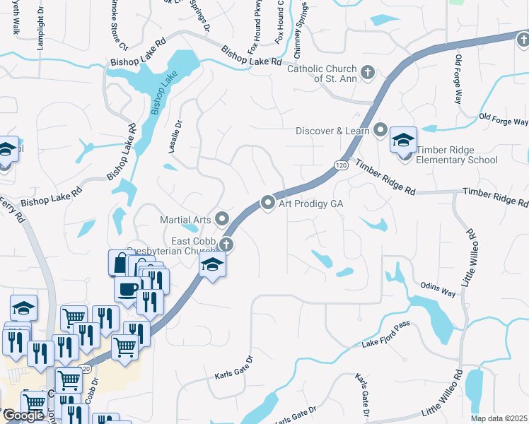 map of restaurants, bars, coffee shops, grocery stores, and more near 4684 Roswell Road Northeast in Atlanta