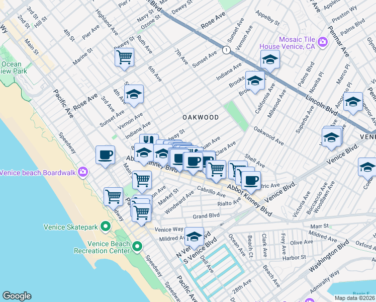 map of restaurants, bars, coffee shops, grocery stores, and more near in 