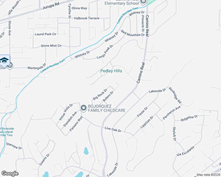 map of restaurants, bars, coffee shops, grocery stores, and more near 5220 Sebring Drive in Riverside