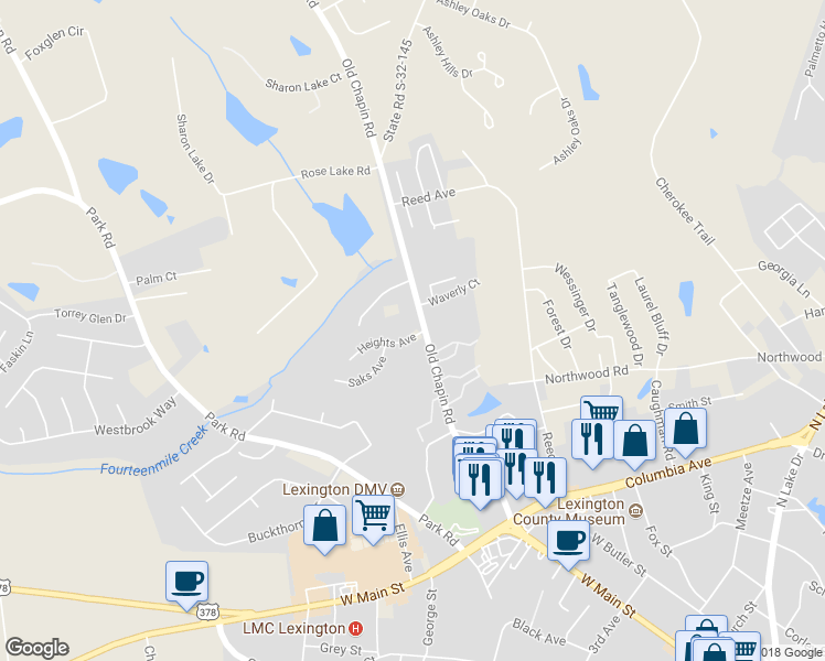 map of restaurants, bars, coffee shops, grocery stores, and more near 104 Heights Avenue in Lexington