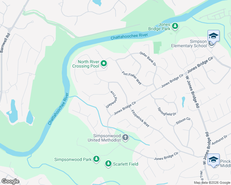 map of restaurants, bars, coffee shops, grocery stores, and more near 4625 Graywood Trce in Norcross