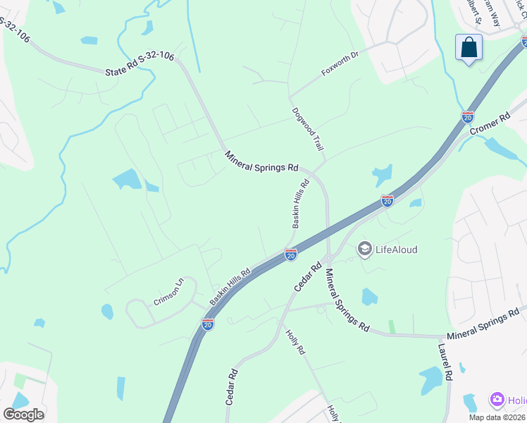map of restaurants, bars, coffee shops, grocery stores, and more near 174 Baskin Hills Road in Lexington