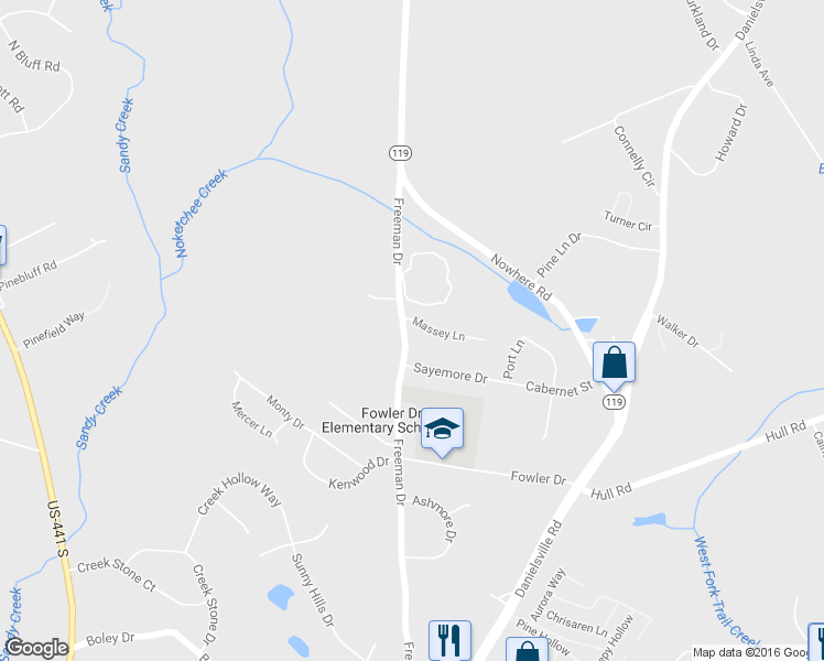map of restaurants, bars, coffee shops, grocery stores, and more near 650 Freeman Drive in Athens