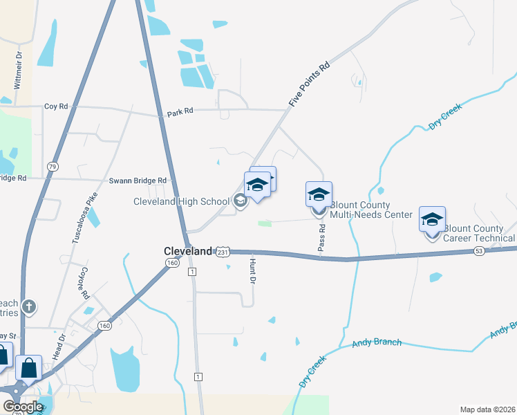 map of restaurants, bars, coffee shops, grocery stores, and more near 115 Stadium Drive in Cleveland