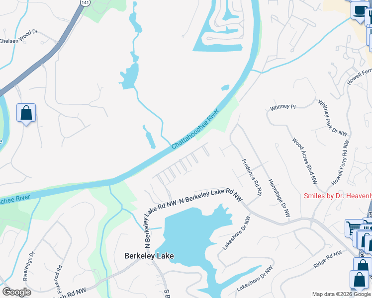 map of restaurants, bars, coffee shops, grocery stores, and more near 4272 River District Way in Duluth