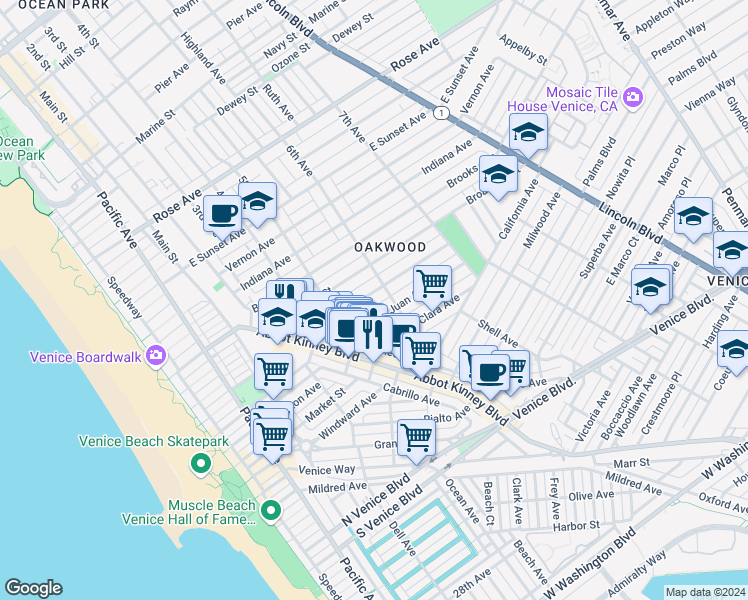 map of restaurants, bars, coffee shops, grocery stores, and more near in 