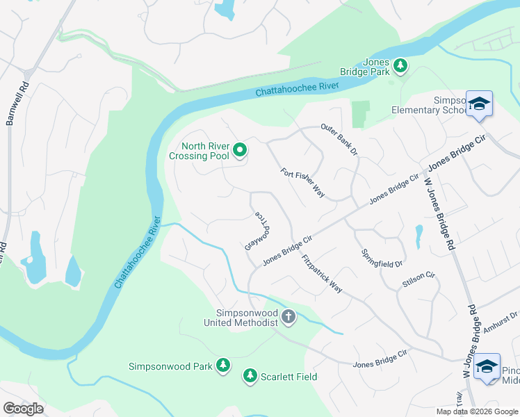 map of restaurants, bars, coffee shops, grocery stores, and more near 4625 Graywood Trce in Norcross