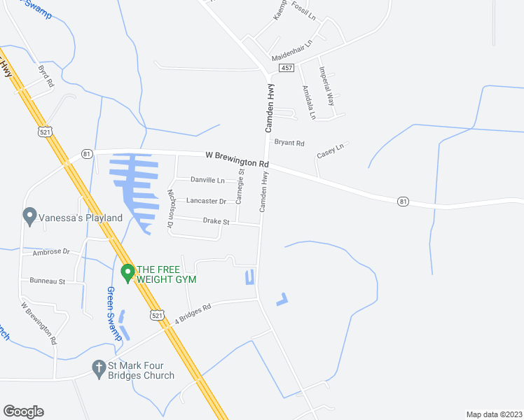 map of restaurants, bars, coffee shops, grocery stores, and more near 2650 Camden Highway in Dalzell