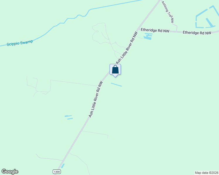 map of restaurants, bars, coffee shops, grocery stores, and more near 2476 Ash Little River Road Northwest in Ash