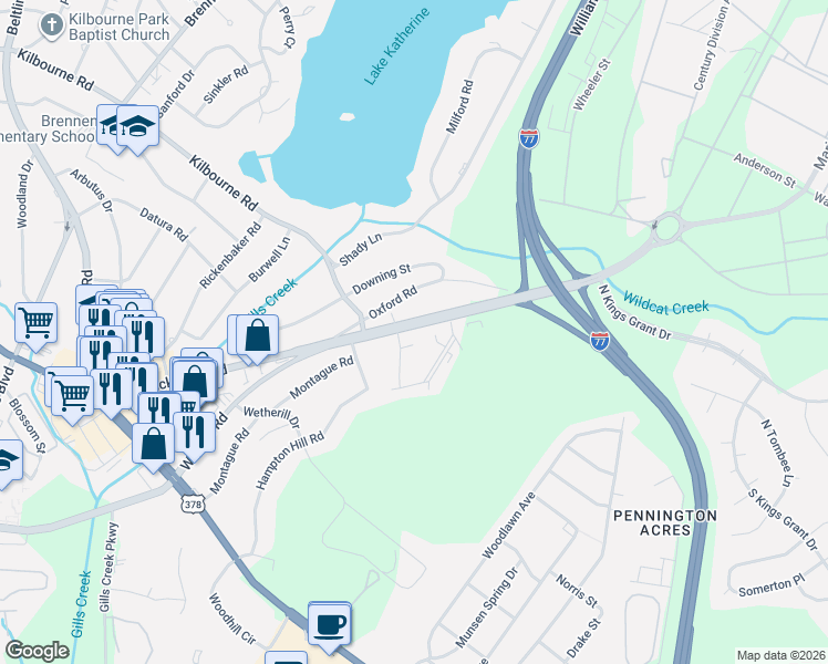 map of restaurants, bars, coffee shops, grocery stores, and more near 183 Myron Circle in Columbia