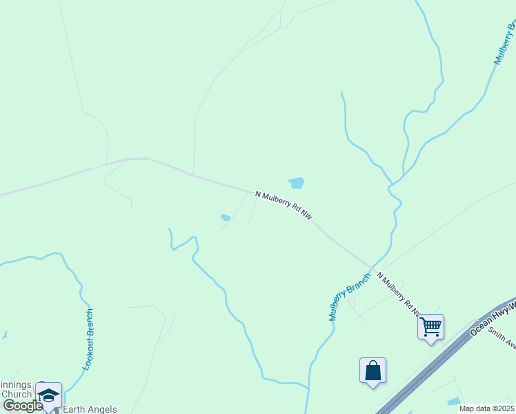 map of restaurants, bars, coffee shops, grocery stores, and more near 879 North Mulberry Road Northwest in Shallotte