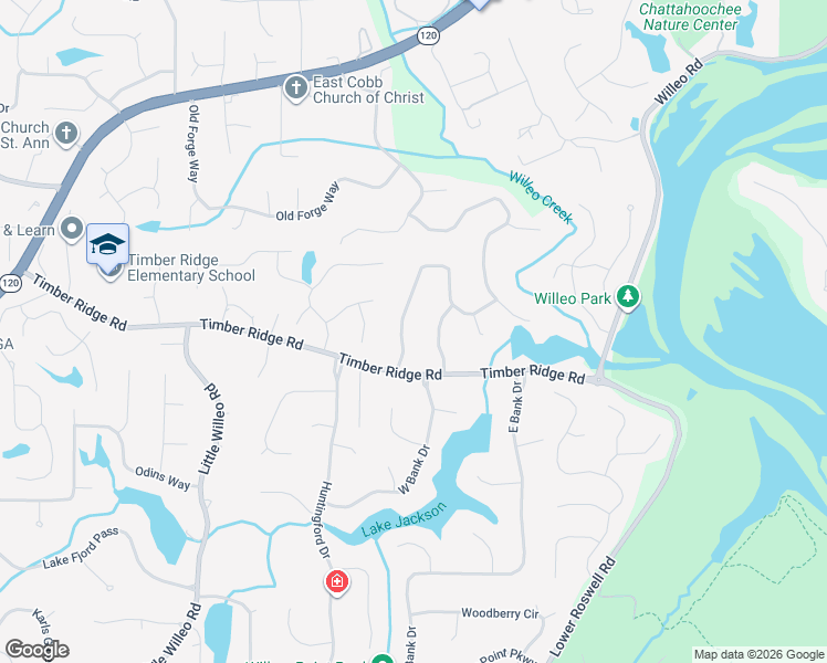map of restaurants, bars, coffee shops, grocery stores, and more near 1808 Jacksons Creek Drive in Marietta