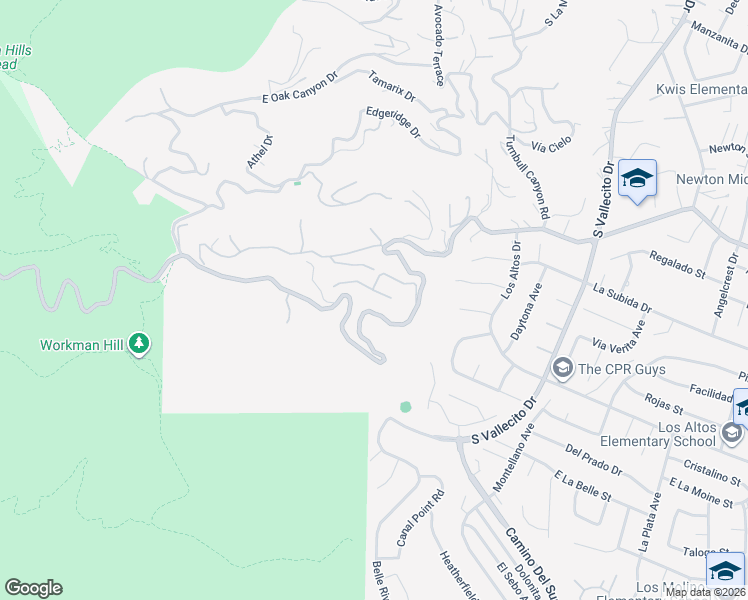 map of restaurants, bars, coffee shops, grocery stores, and more near 14800 Finisterra Place in La Puente