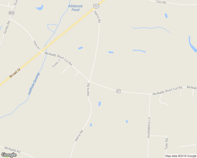 map of restaurants, bars, coffee shops, grocery stores, and more near 441 State Highway 67 in Loris