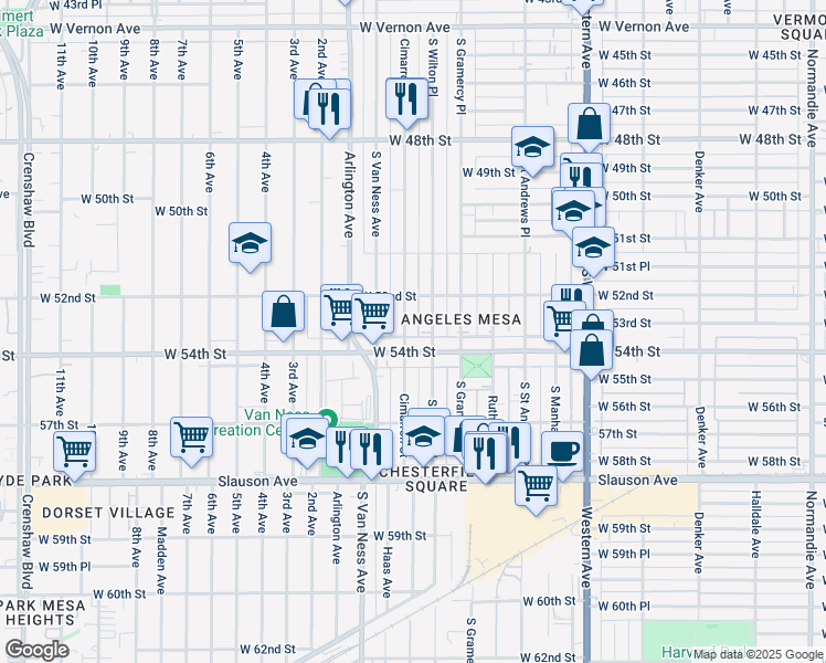 map of restaurants, bars, coffee shops, grocery stores, and more near 5223 South Wilton Place in Los Angeles