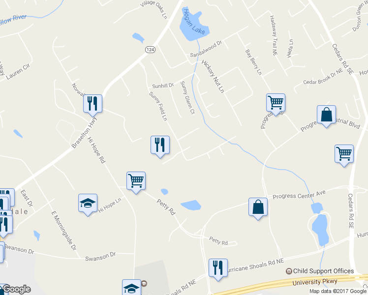 map of restaurants, bars, coffee shops, grocery stores, and more near 901 Sunhill Court Northeast in Lawrenceville