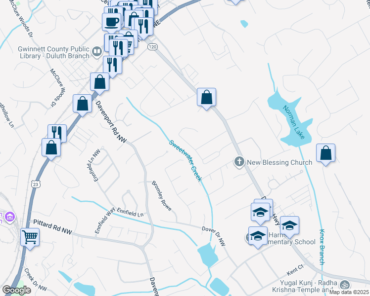 map of restaurants, bars, coffee shops, grocery stores, and more near 3191 Governors Court in Duluth