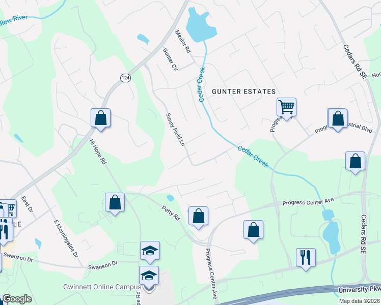 map of restaurants, bars, coffee shops, grocery stores, and more near 901 Sunhill Court Northeast in Lawrenceville