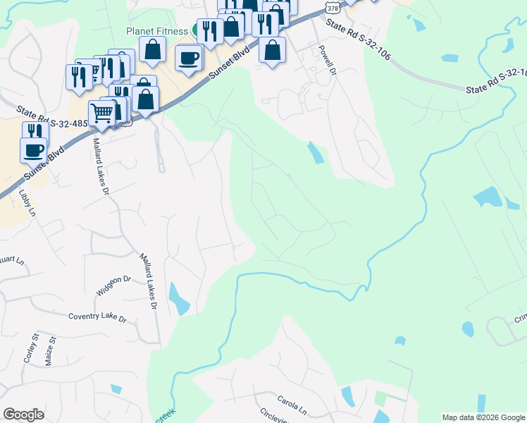 map of restaurants, bars, coffee shops, grocery stores, and more near 119 Raymond Circle in Lexington