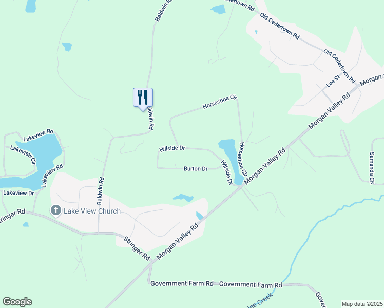 map of restaurants, bars, coffee shops, grocery stores, and more near 18 Hillside Drive in Rockmart