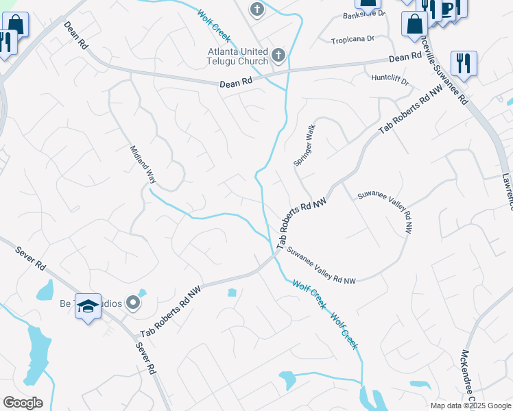 map of restaurants, bars, coffee shops, grocery stores, and more near 2040 Hunters Trail Drive in Lawrenceville