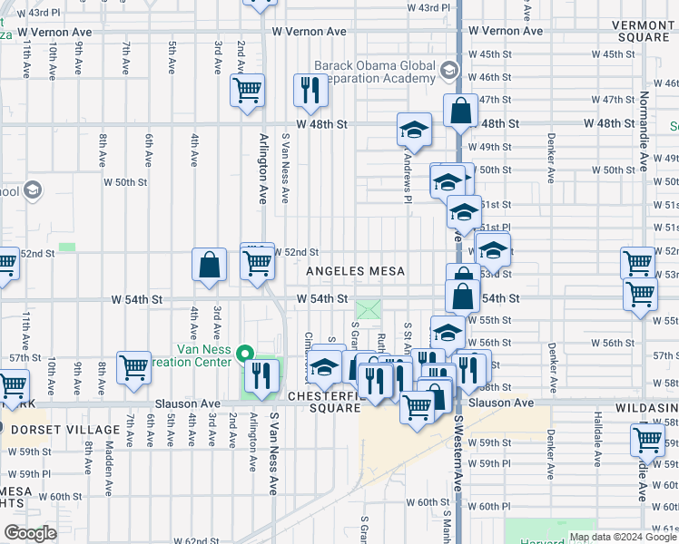 map of restaurants, bars, coffee shops, grocery stores, and more near 5226 South Wilton Place in Los Angeles