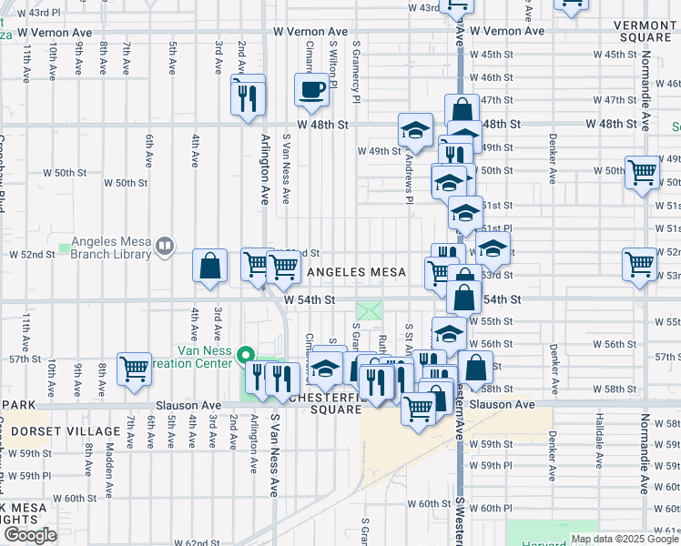 map of restaurants, bars, coffee shops, grocery stores, and more near 5226 South Wilton Place in Los Angeles