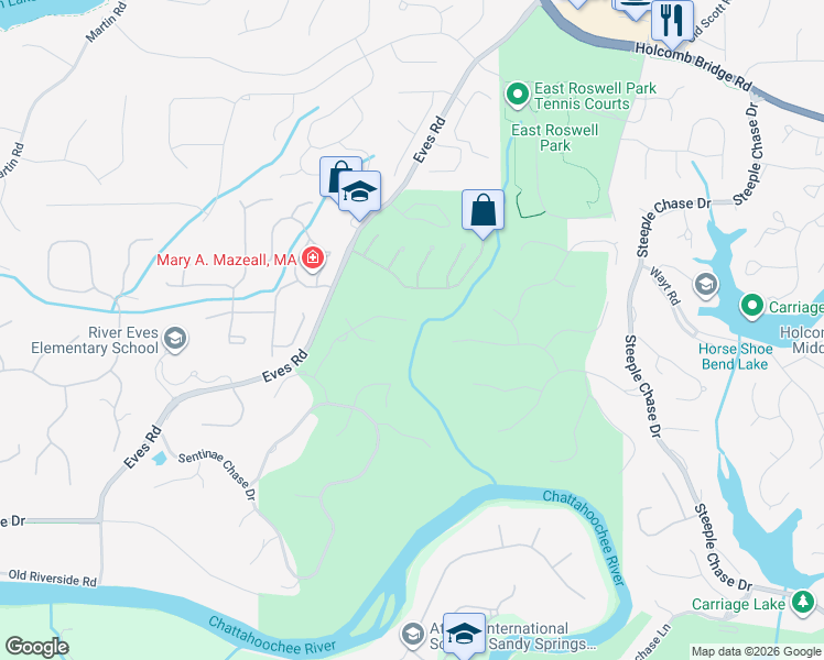 map of restaurants, bars, coffee shops, grocery stores, and more near 795 Aran Drive in Roswell