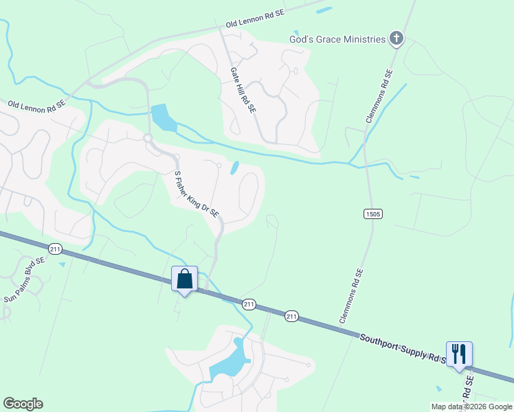 map of restaurants, bars, coffee shops, grocery stores, and more near 1810 Southport-Supply Road Southeast in Bolivia