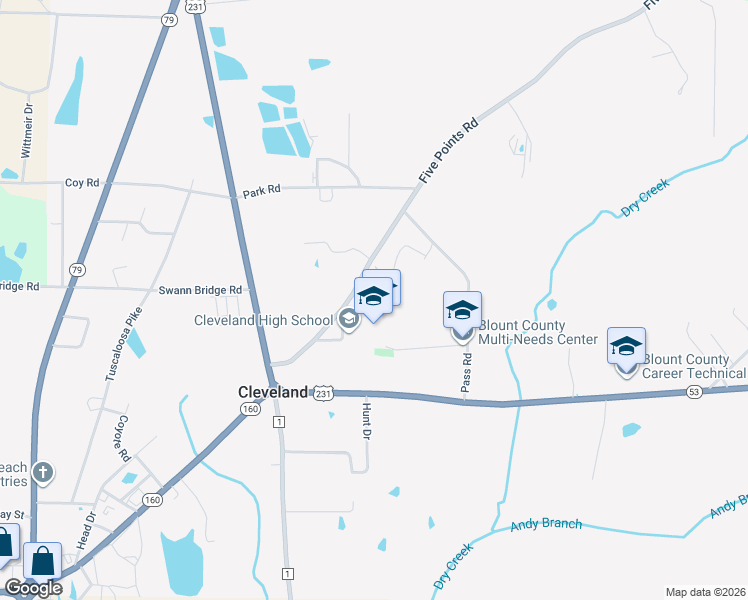 map of restaurants, bars, coffee shops, grocery stores, and more near 115 Stadium Drive in Cleveland