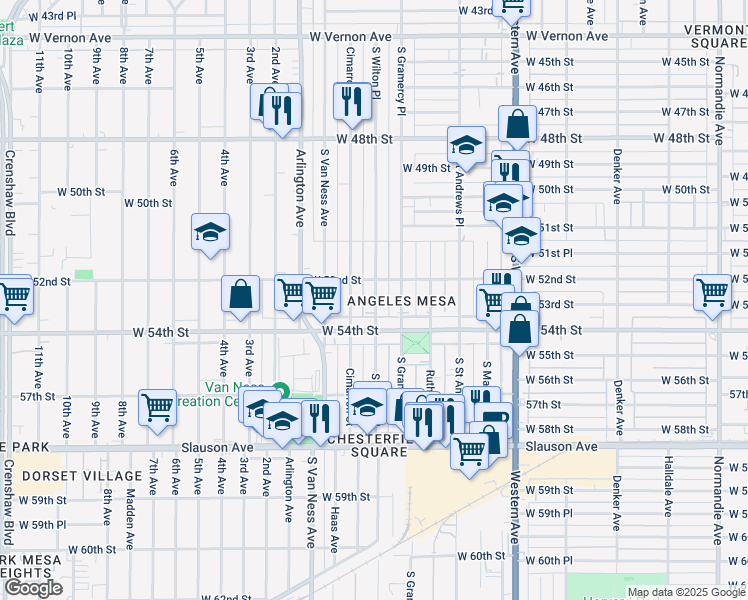 map of restaurants, bars, coffee shops, grocery stores, and more near 5223 S Wilton Pl in Los Angeles