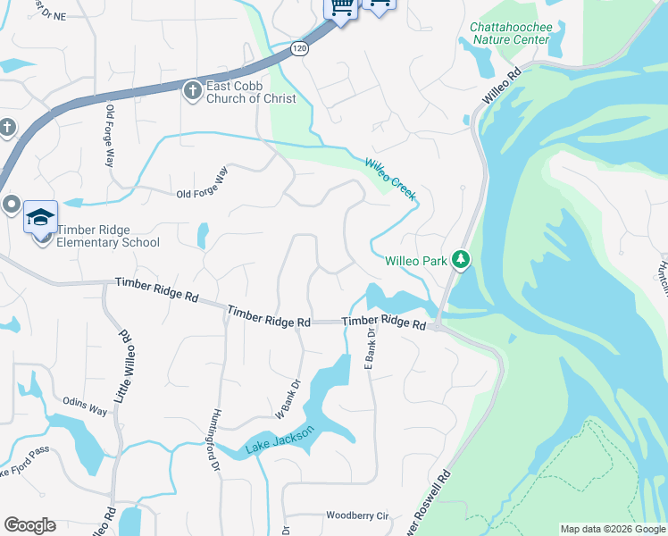 map of restaurants, bars, coffee shops, grocery stores, and more near 1859 Jacksons Creek Dr in Marietta
